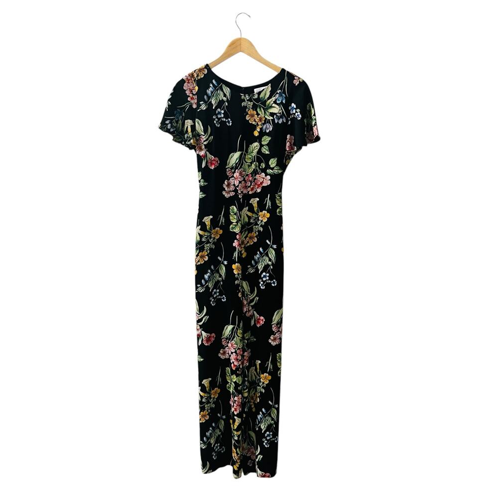 Nicole Miller Floral Short Sleeve Wide Leg Jumpsuit Size 2 Multicolor - Picture 2 of 8